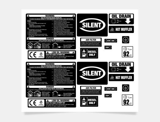 柴油機發電機組黑白套標
